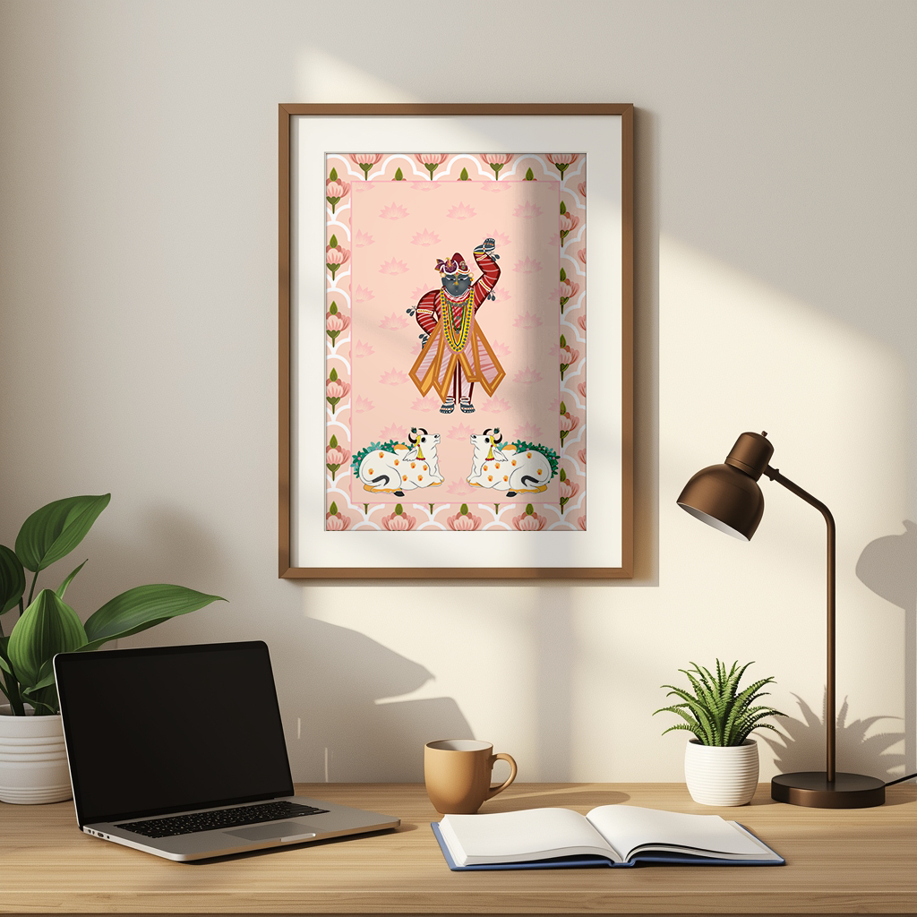 Shrinathji Lotus Pichwai Portrait