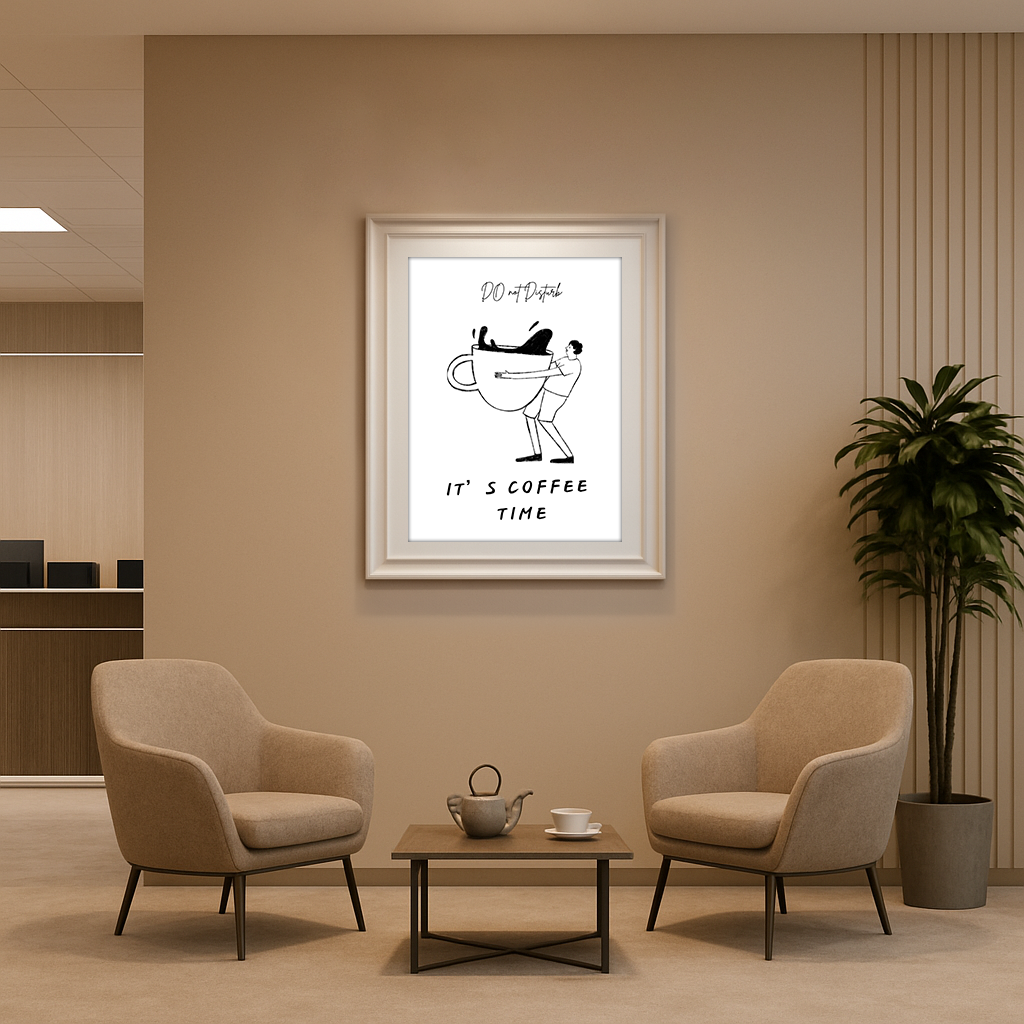 Do Not Disturb– It's Coffee Time (Black & White)