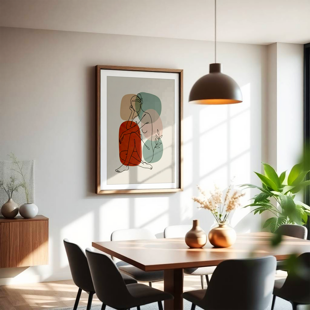 Sitting Nude Line Art