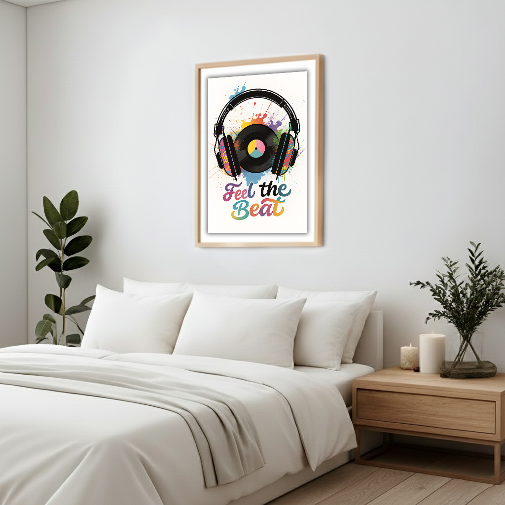 Feel the Beat - Color Splash Music Poster