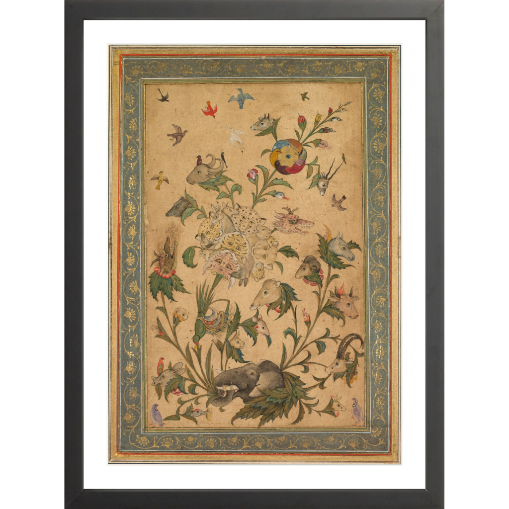 A floral fantasy of animals and birds