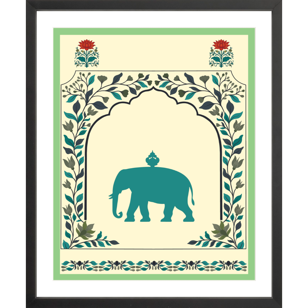 Royal Elephant Motif – Teal Variant