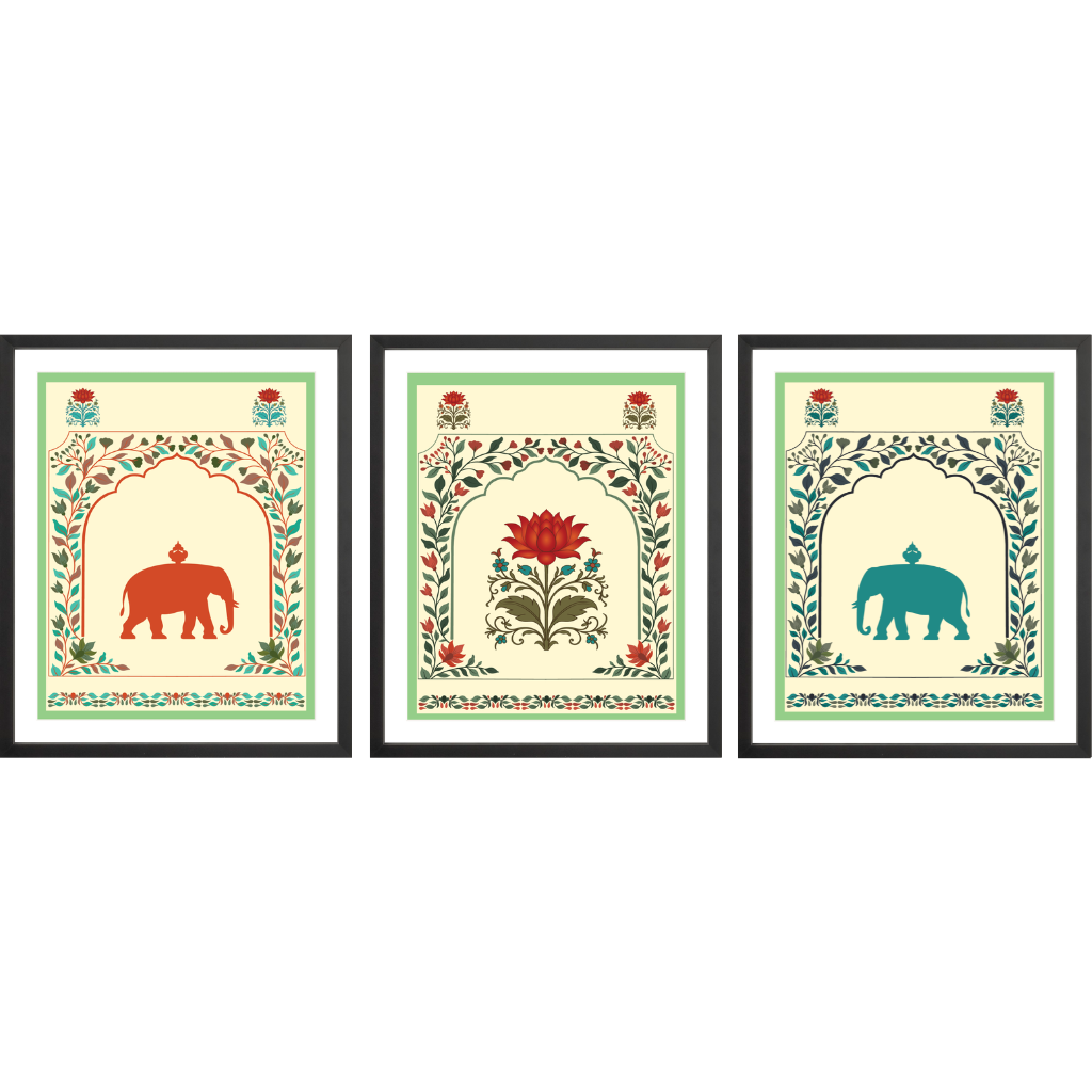 Royal Elephant Motif – Traditional Set of 3