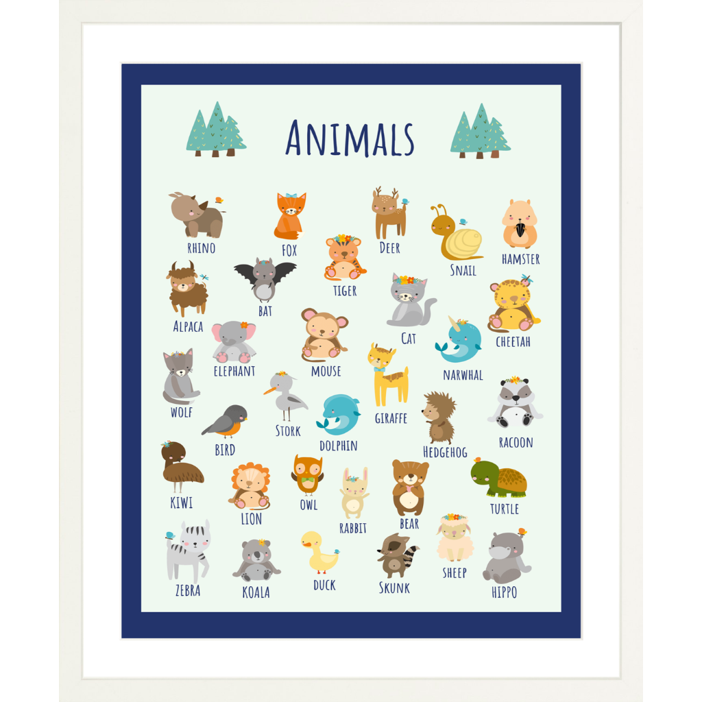Cute Animals Alphabet Chart