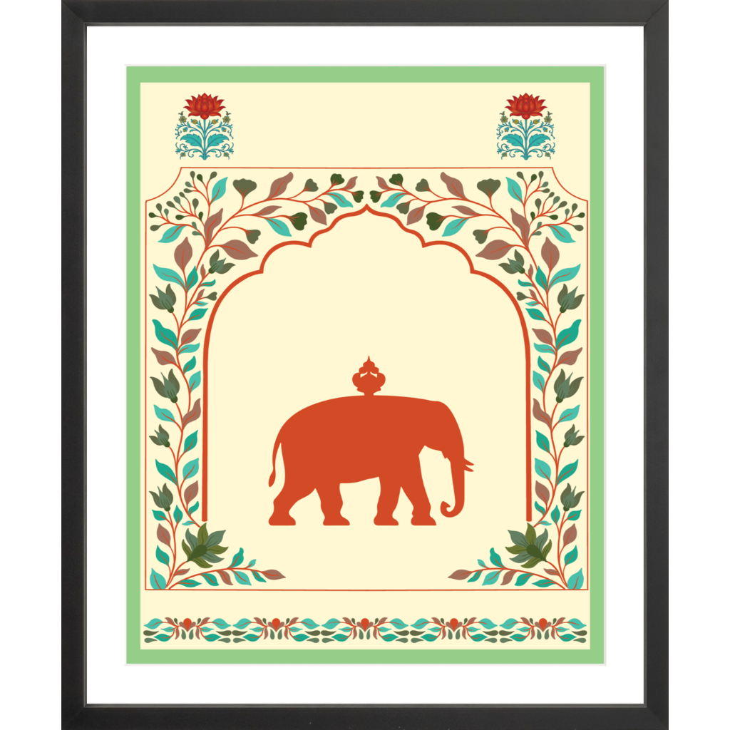 Royal Elephant Motif – Vermilion Variant