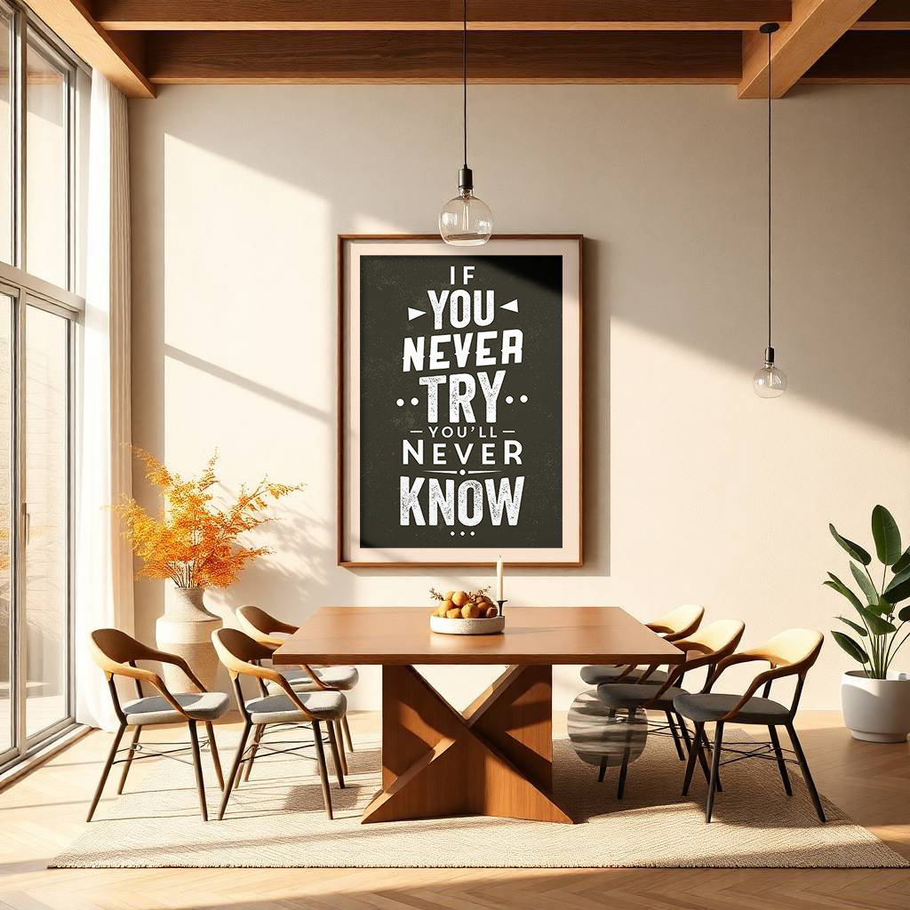 Never Try, Never Know - Typography art