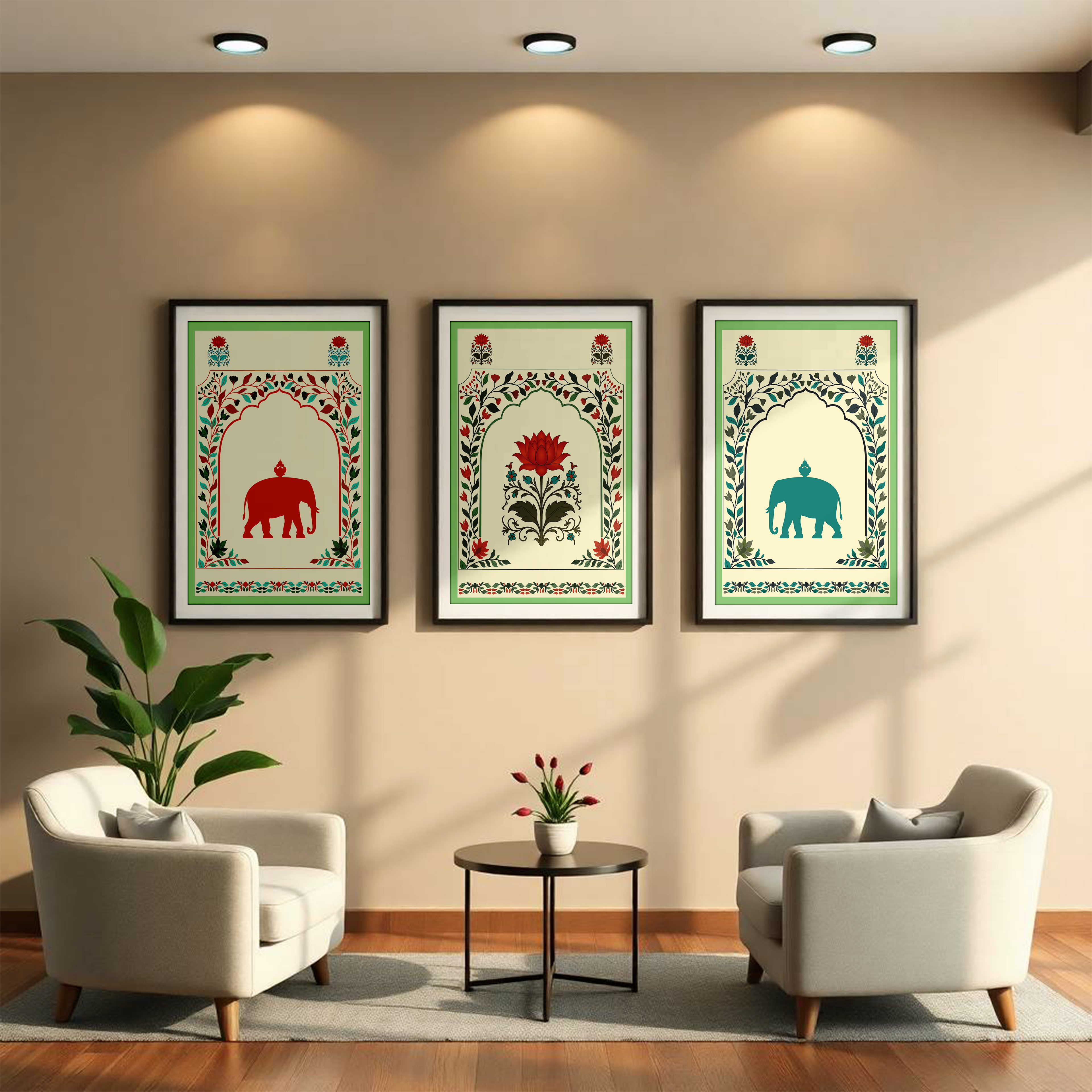 Royal Elephant Motif – Traditional Set of 3