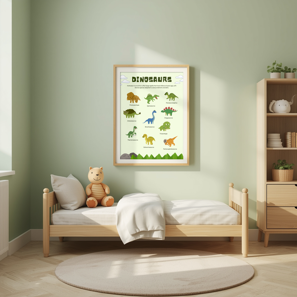 Cute Dinosaurs Learning Chart