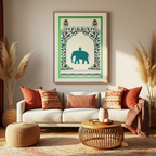 Royal Elephant Motif – Teal Variant