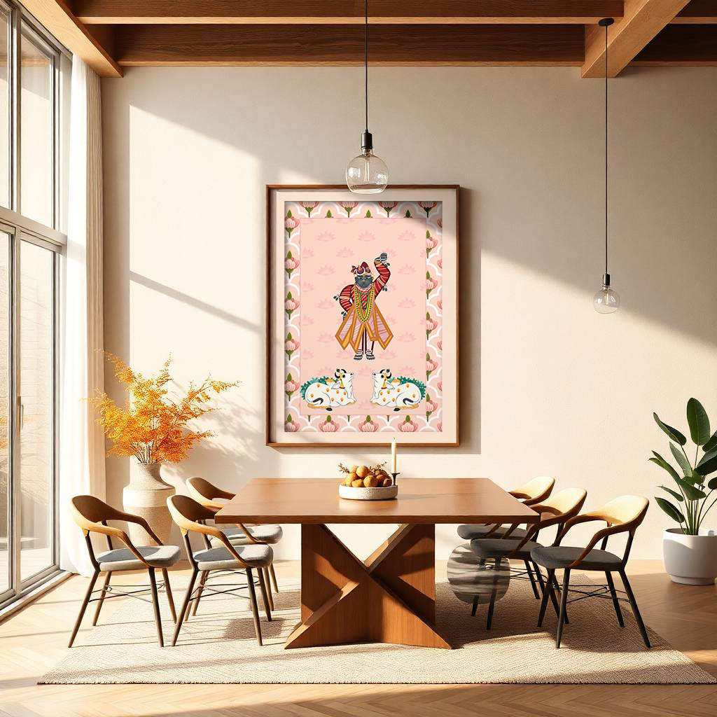 Shrinathji Lotus Pichwai Portrait