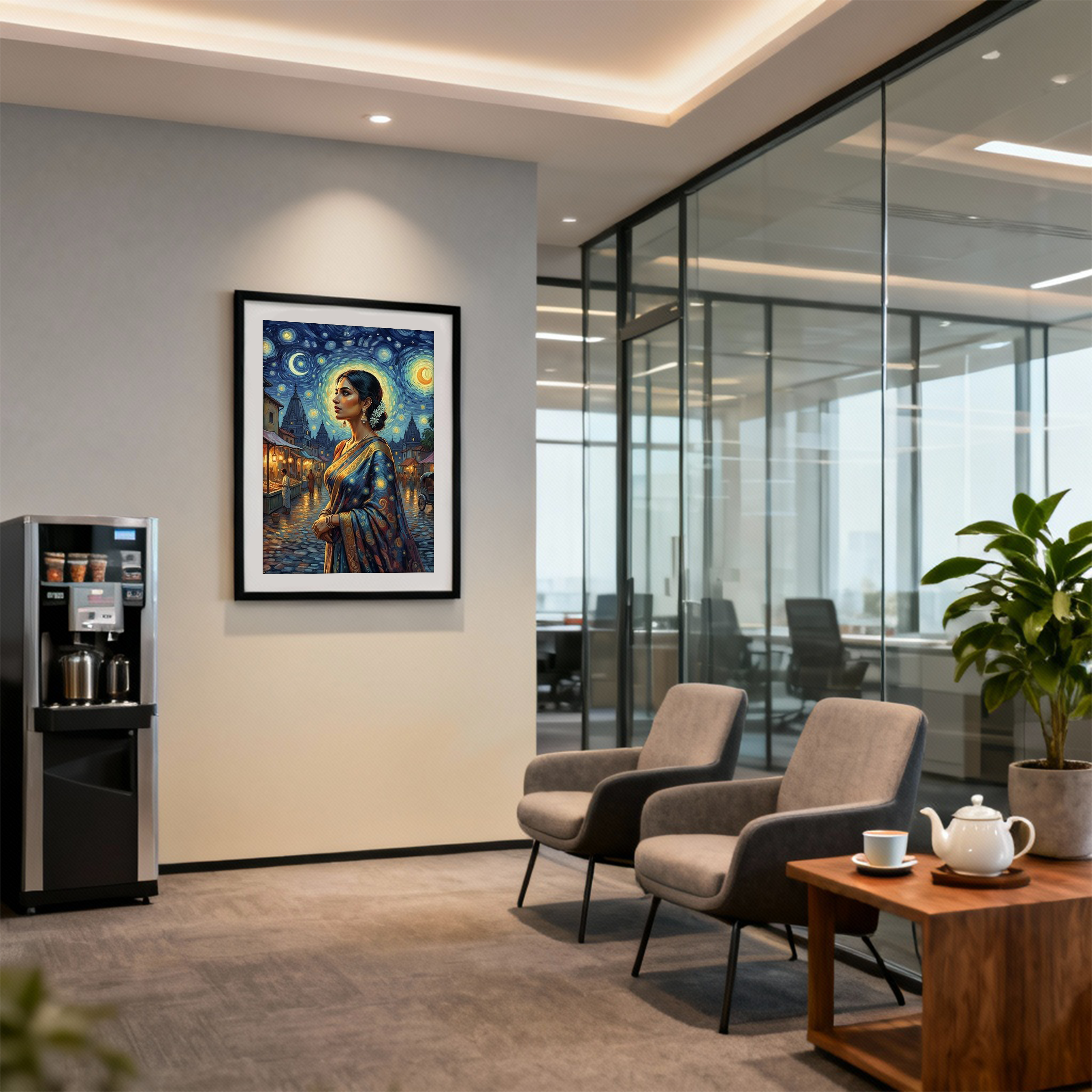 Starry Night Muse – Ethnic Portrait Wall Art