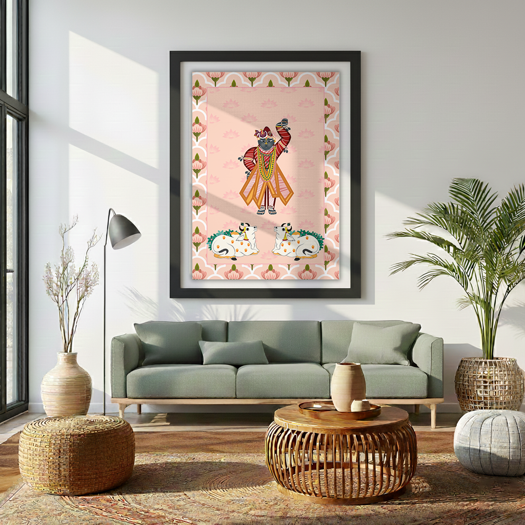 Shrinathji Lotus Pichwai Portrait