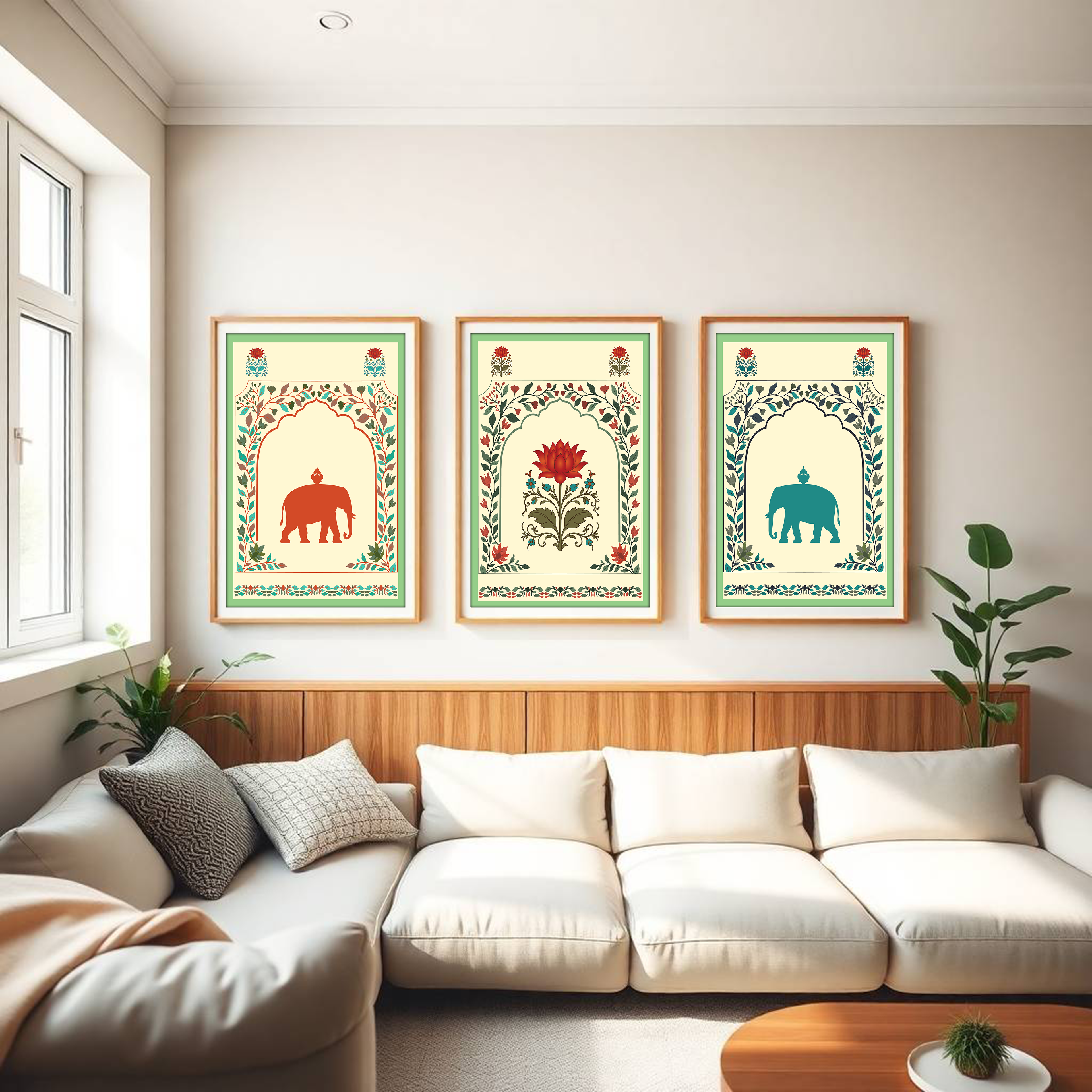 Royal Elephant Motif – Traditional Set of 3