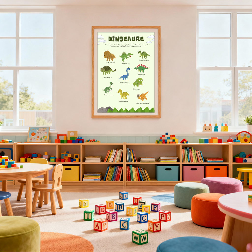 Cute Dinosaurs Learning Chart