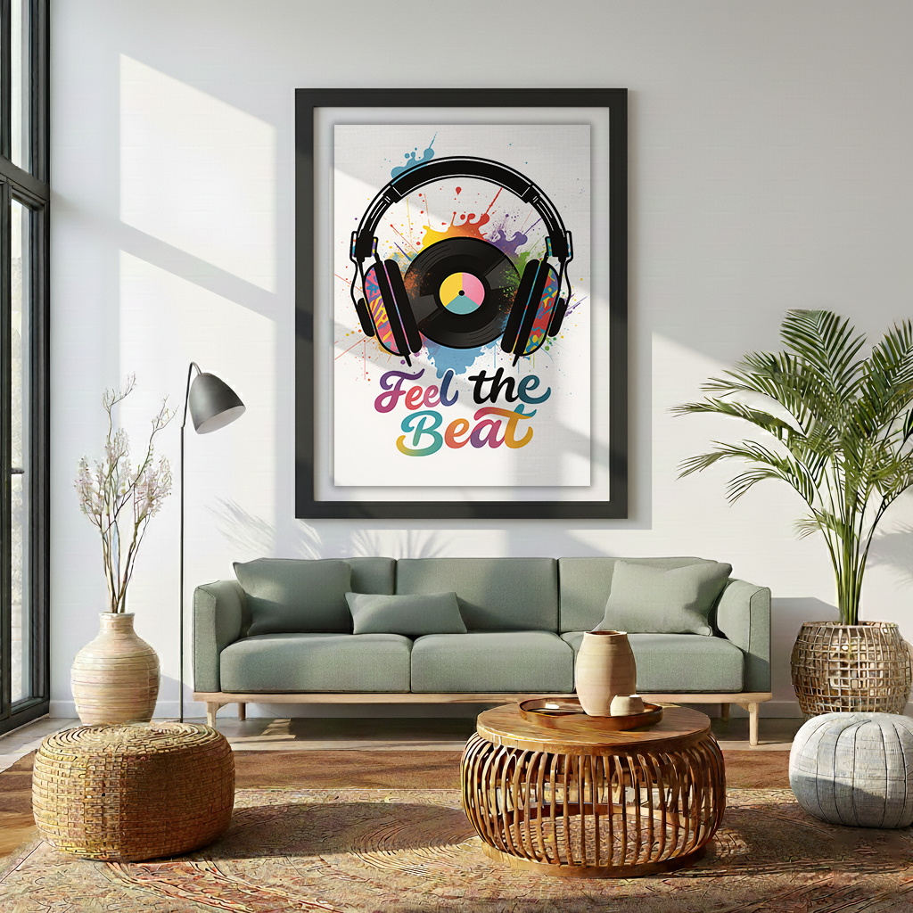 Feel the Beat - Color Splash Music Poster