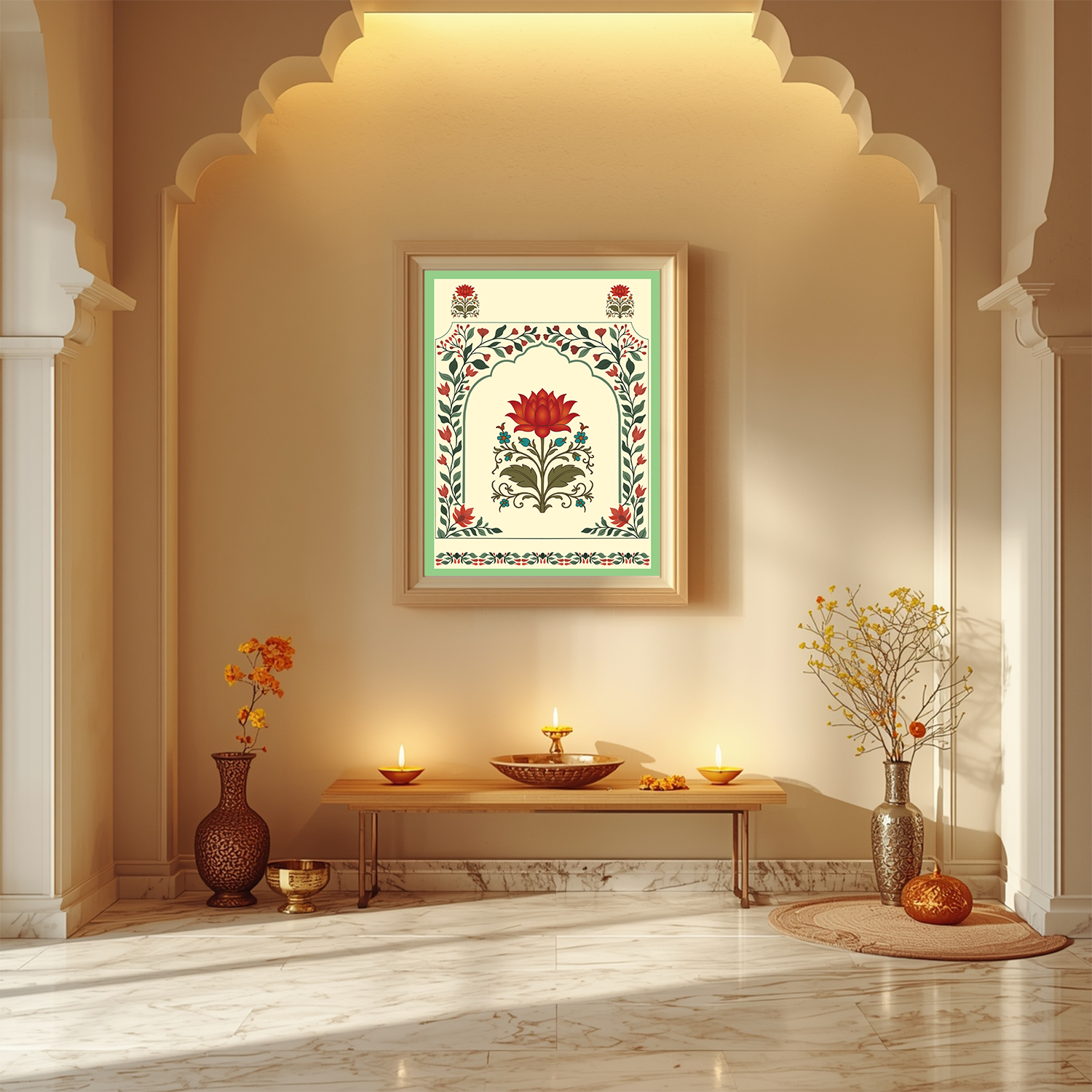 Lotus Floral Motif – Traditional Arch