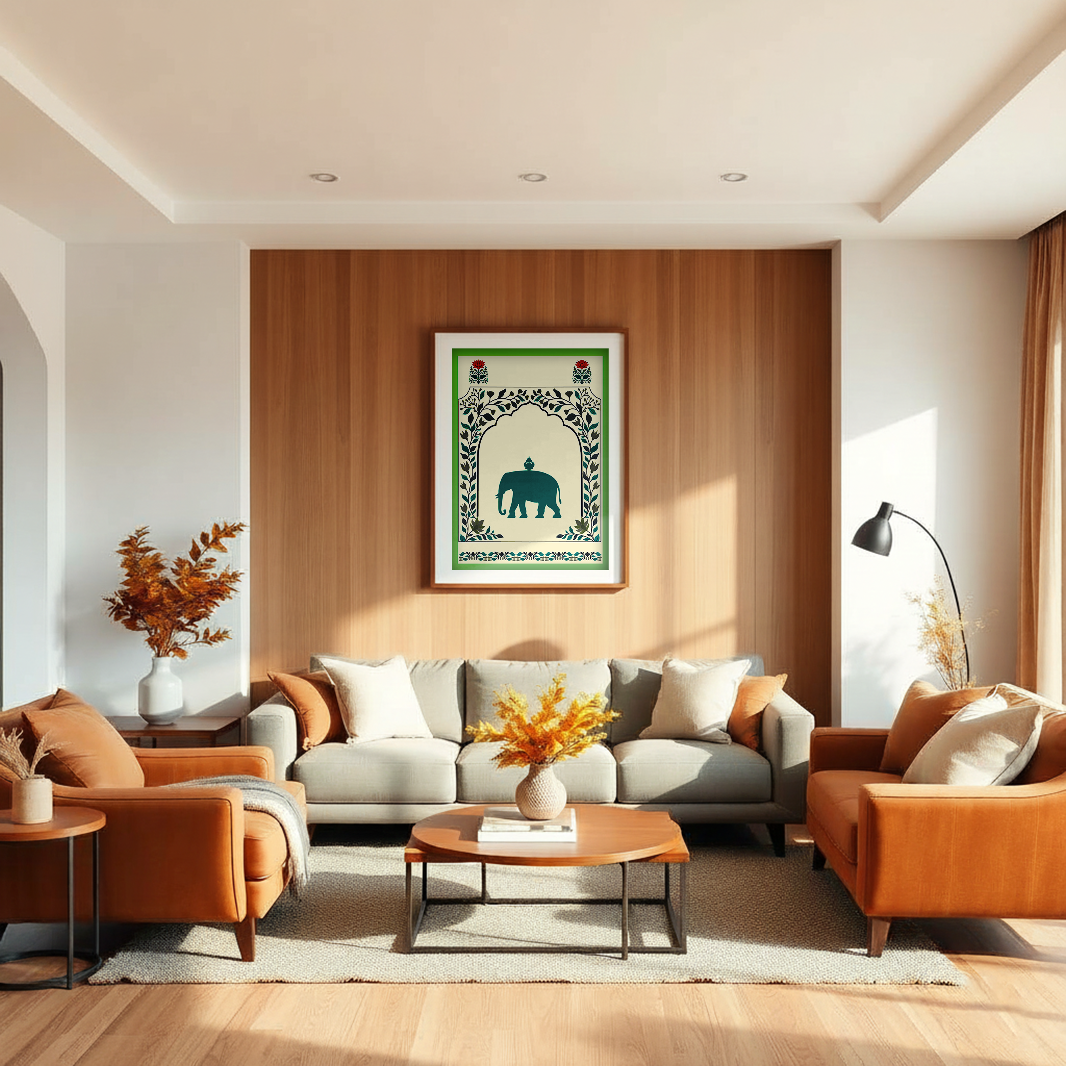 Royal Elephant Motif – Teal Variant