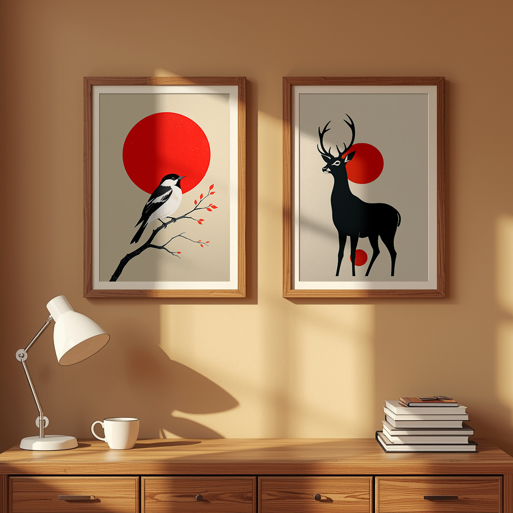Sunlit Wildlife – Set of 2