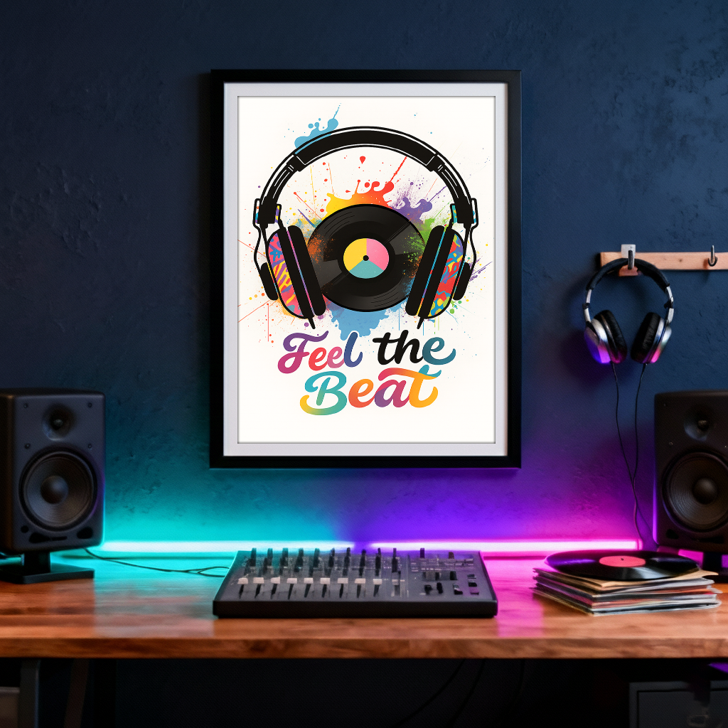 Feel the Beat - Color Splash Music Poster
