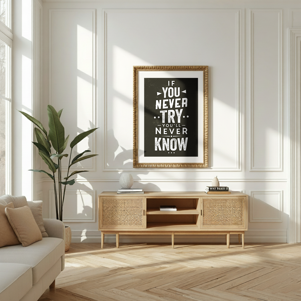 Never Try, Never Know - Typography art