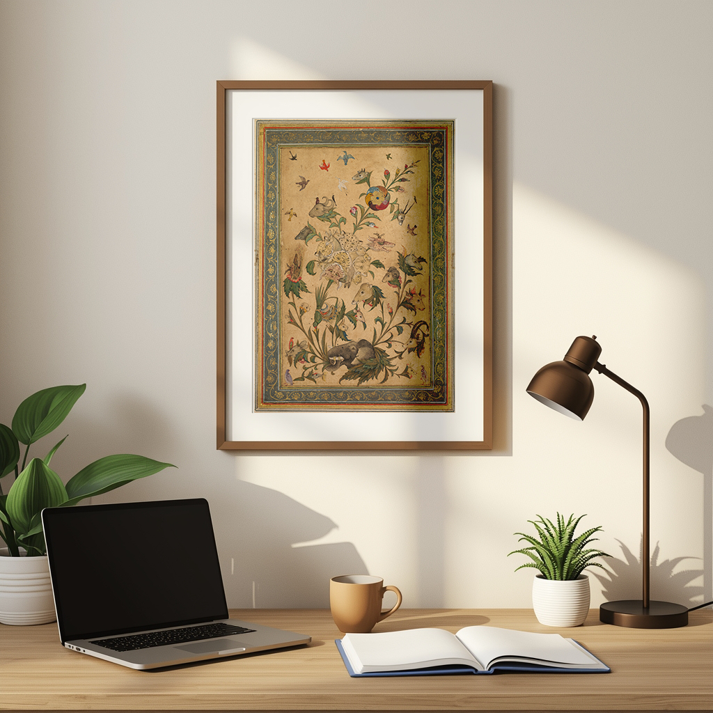 A floral fantasy of animals and birds