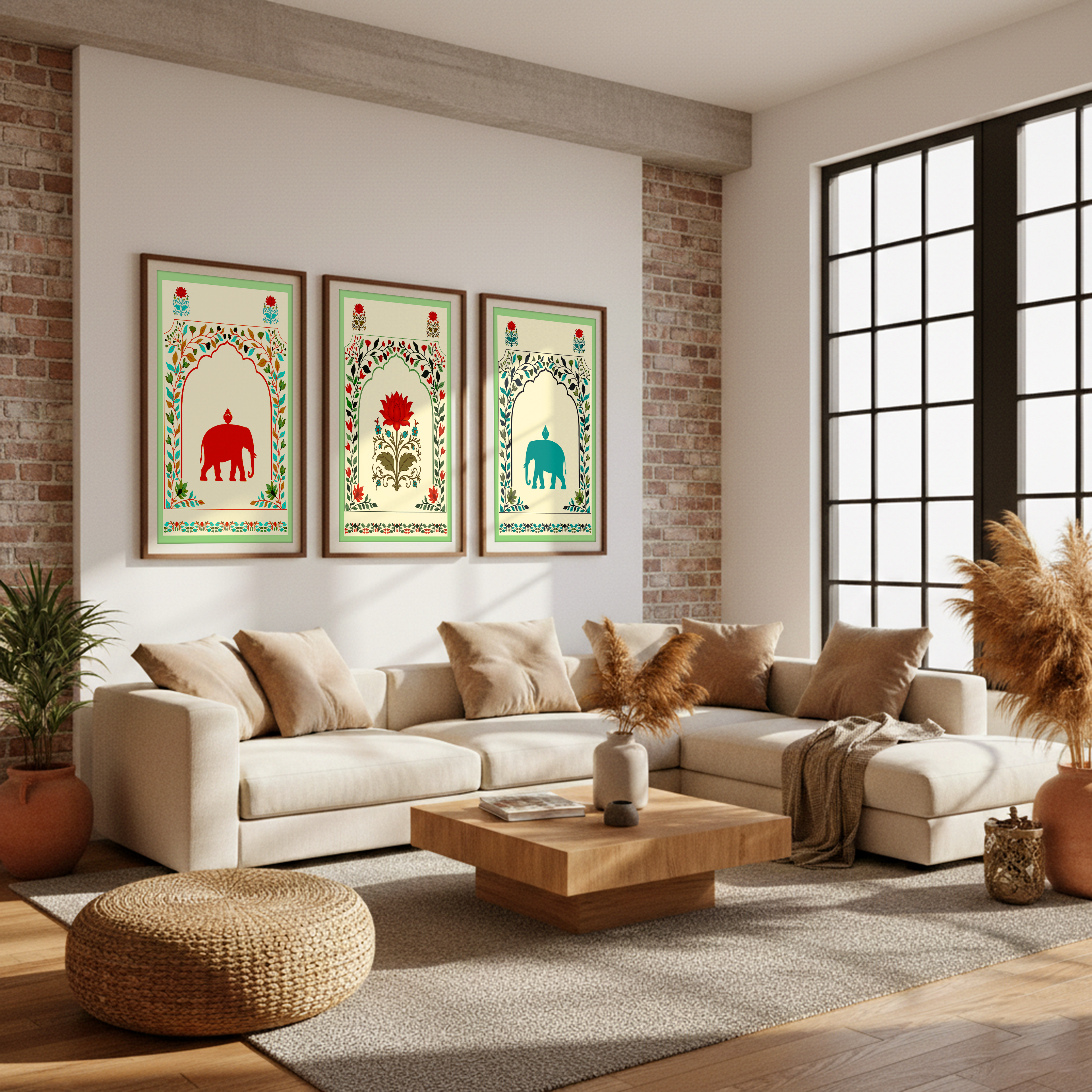 Royal Elephant Motif – Traditional Set of 3