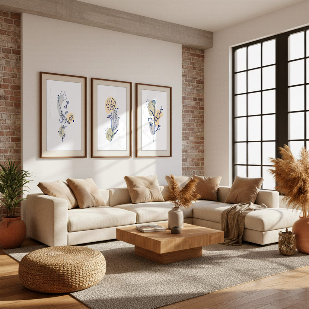 Botanical Line Art – Set of 3