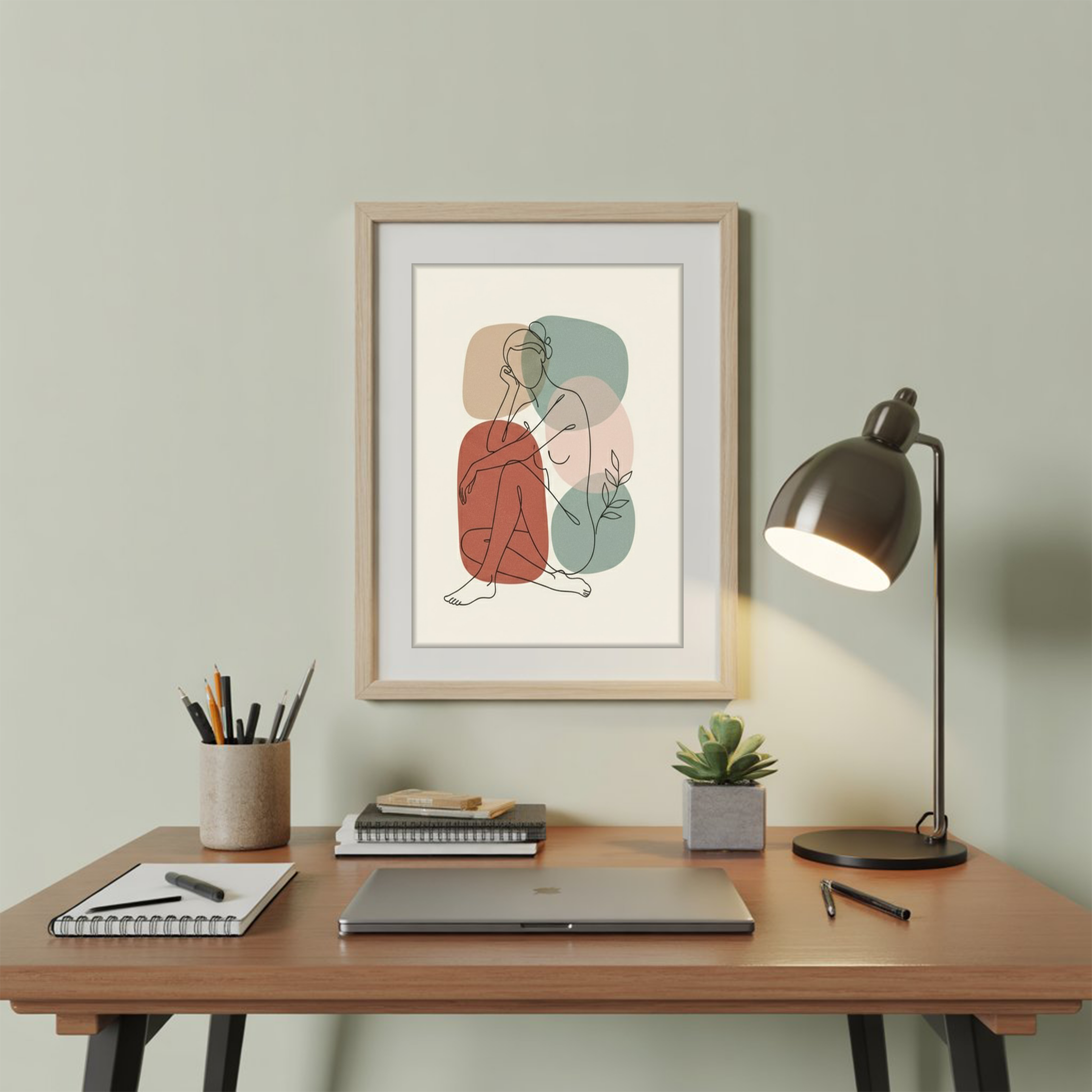 Sitting Nude Line Art