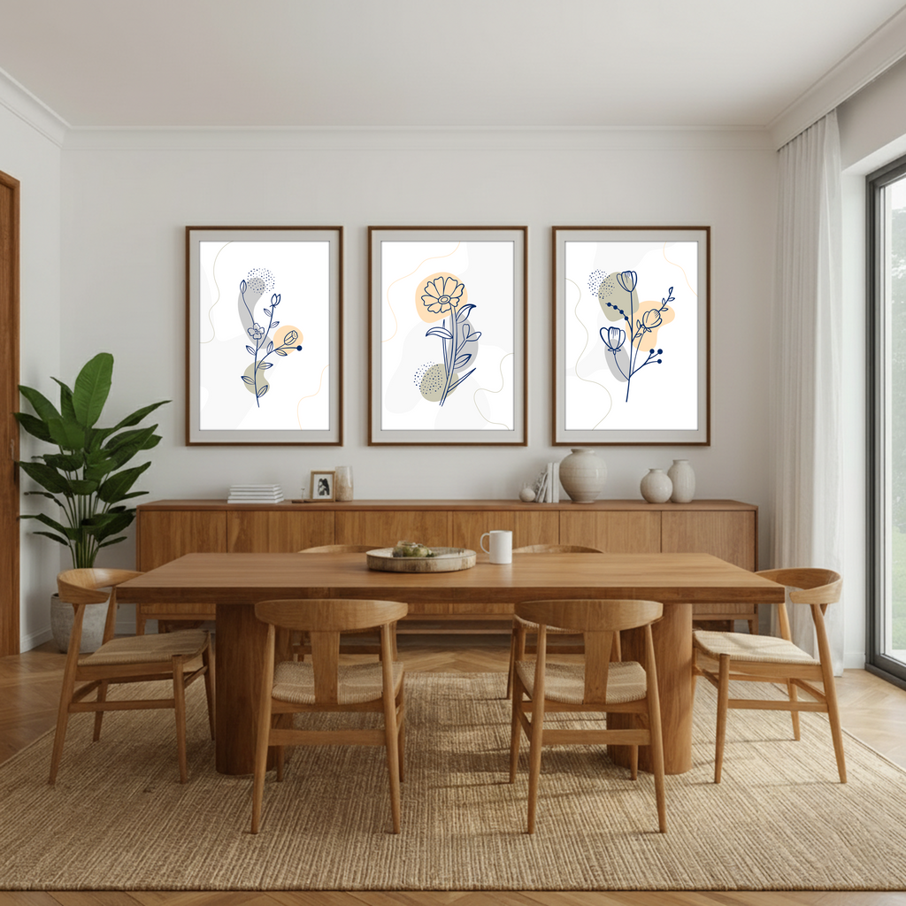 Botanical Line Art – Set of 3