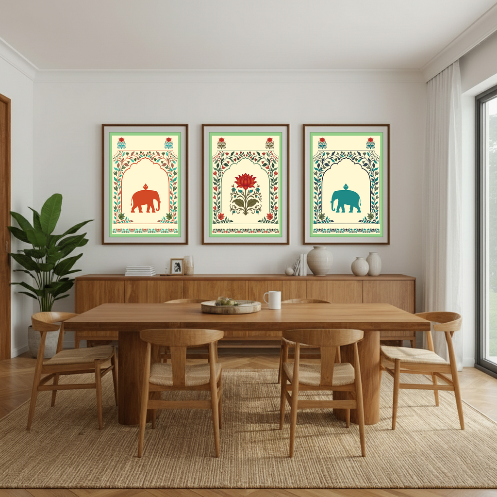 Royal Elephant Motif – Traditional Set of 3