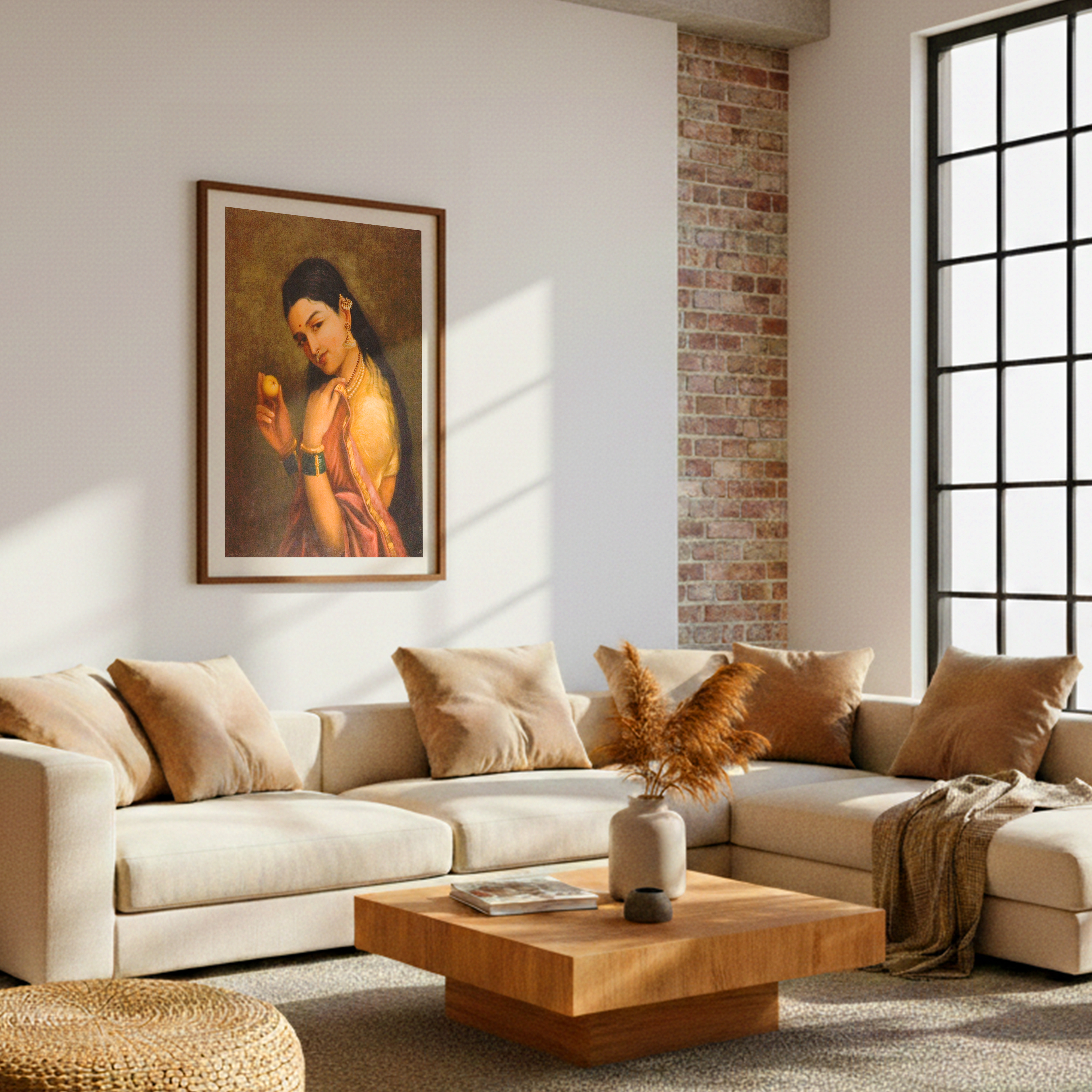 Woman Holding a Fruit – Raja Ravi Varma