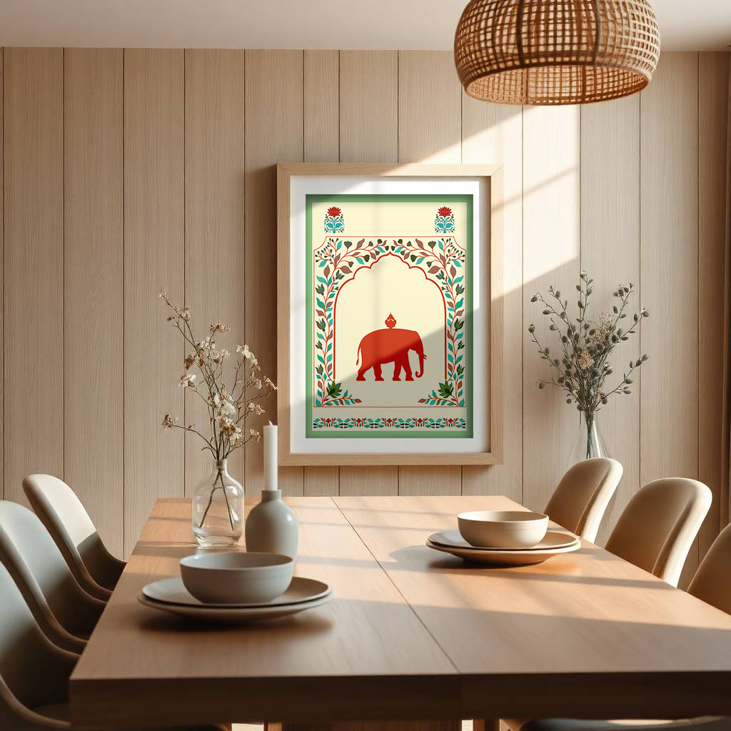 Royal Elephant Motif – Vermilion Variant