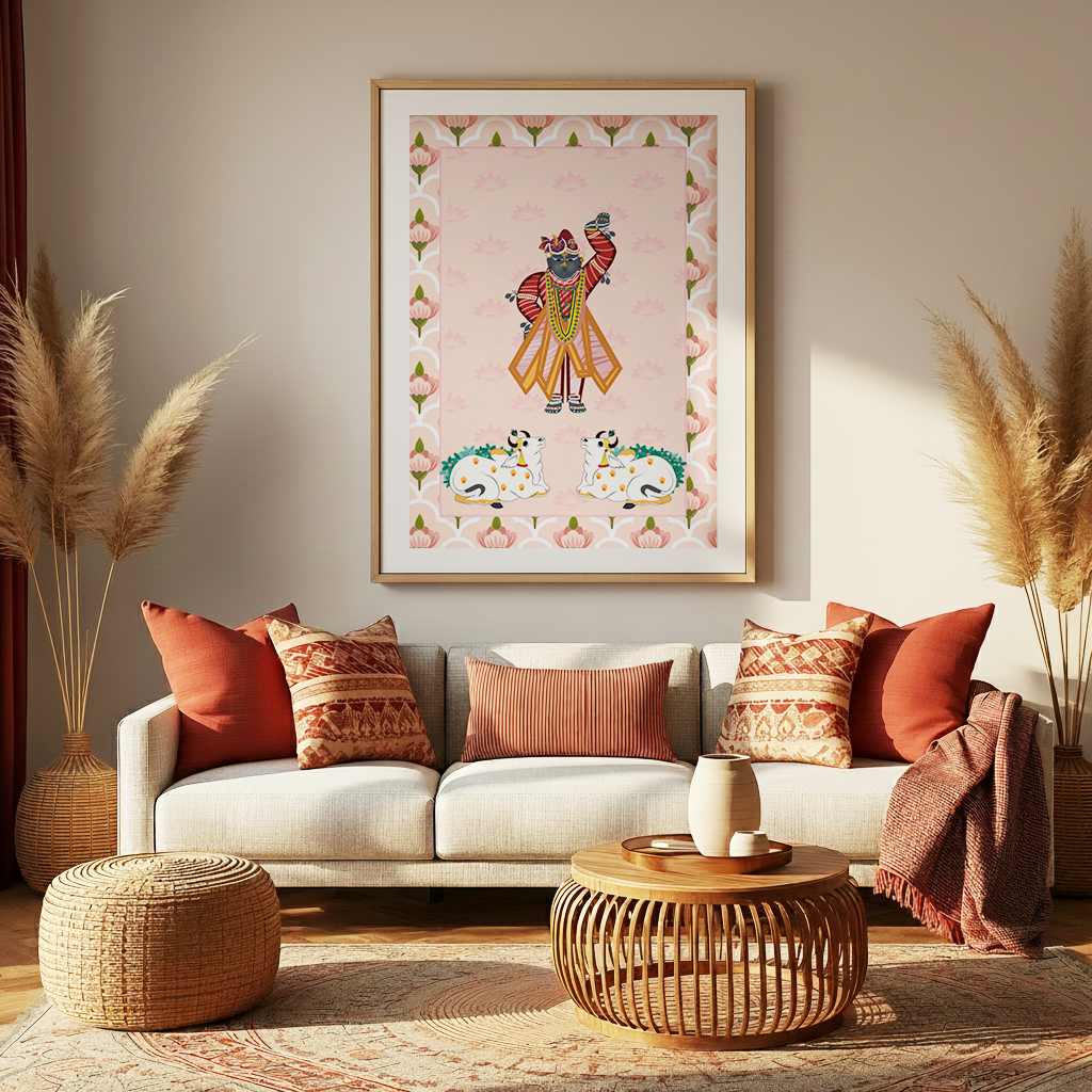 Shrinathji Lotus Pichwai Portrait