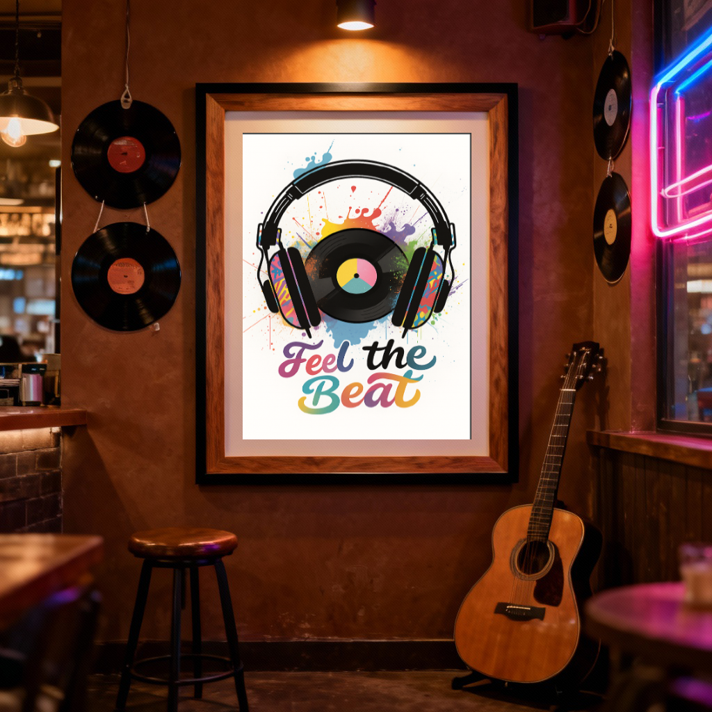 Feel the Beat - Color Splash Music Poster