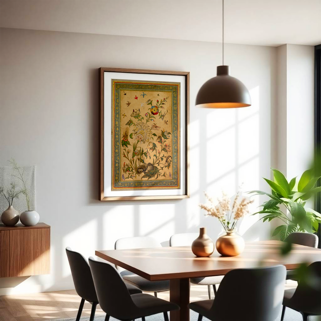 A floral fantasy of animals and birds