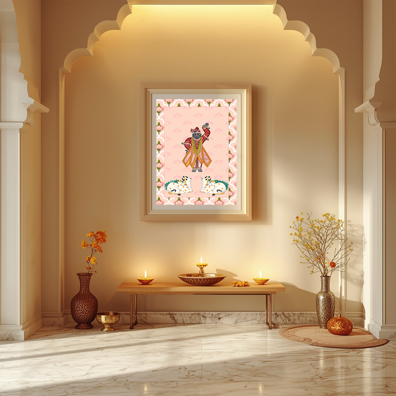 Shrinathji Lotus Pichwai Portrait