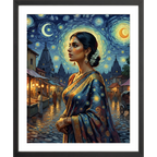 Starry Night Muse – Ethnic Portrait Wall Art