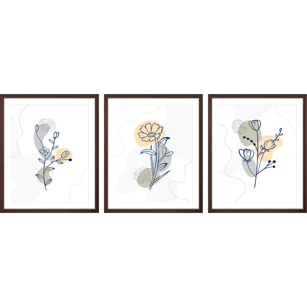 Botanical Line Art – Set of 3