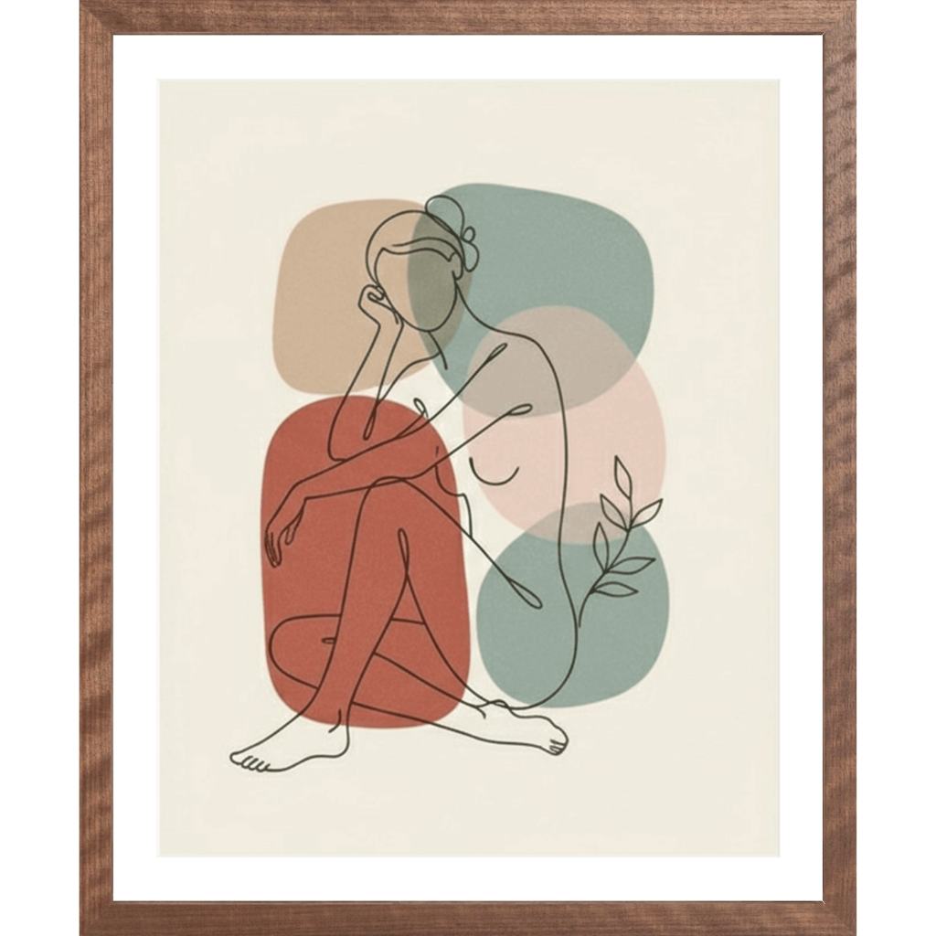 Sitting Nude Line Art